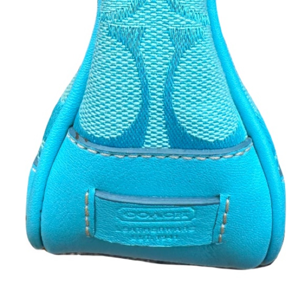 Coach Y2K Demi Baguette Ice Blue Canvas Leather Shoulder Bag - Picture 8 of 12